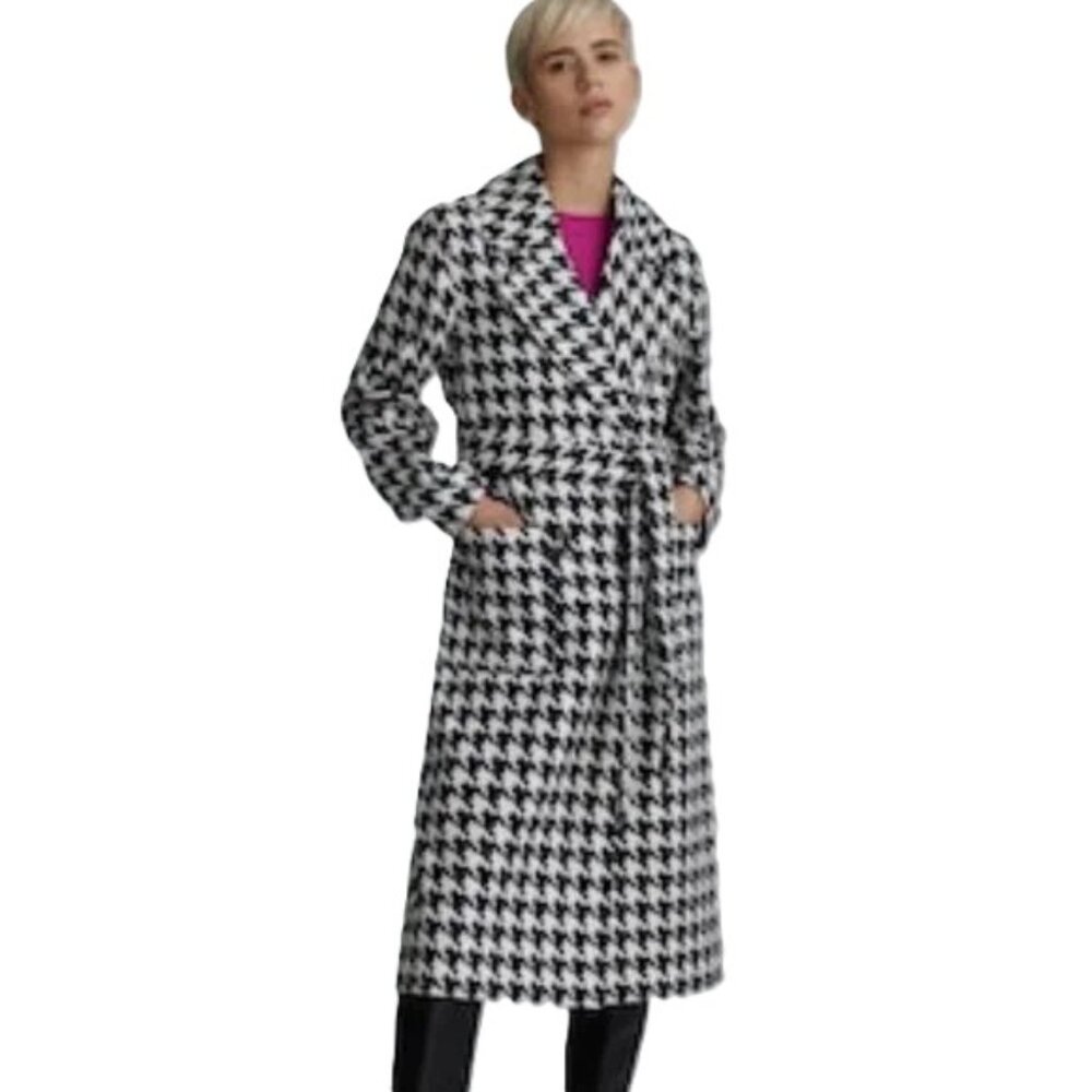 NVLT Belted Lined Herringbone Trench Coat - Size Medium NWT - Picture 2 of 12